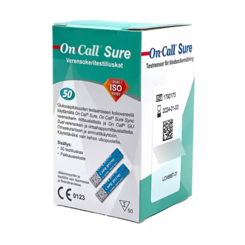 CINTAS DE MEDICION DE GLICEMIA X 50 UND ON CALL SURE (DM)