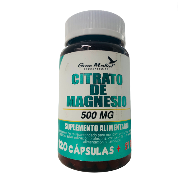 CITRATO DE MAGNESIO CAP 500 MG X 120 GREEN MED