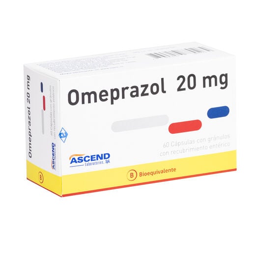 OMEPRAZOL 20 MG X 60 CÁPSULAS ASCEND (BE)