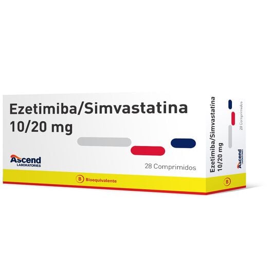 EZETIMIBA/SIMVASTATINA COM 10 MG/20 MG X 28 ASCEND