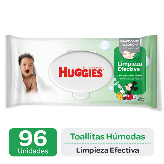 HUGGIES TOALLA HUMEDA LIMPIEZA EFECTIVA X 96 UND