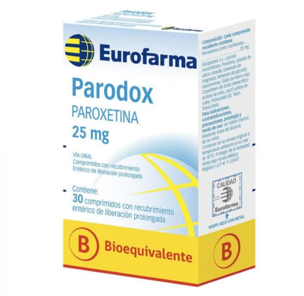 PARODOX LP COM 25 MG X 30