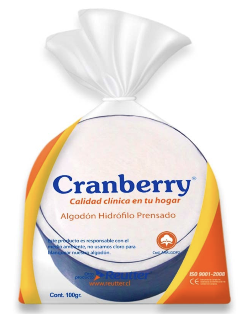 ALGODON PRENSADO CRANBERRY HIDROFILO X 100 GR REUTTER (DM)