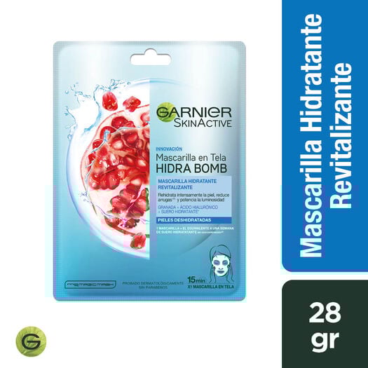 GARNIER MASCARILLA HIDRATANTE EN TELA REVITALIZANTE GRANADA
