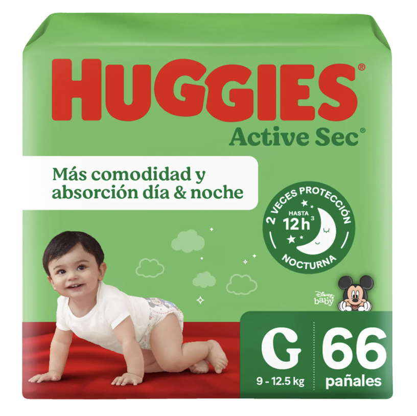 HUGGIES PAÑAL BEBE ACTIVE...