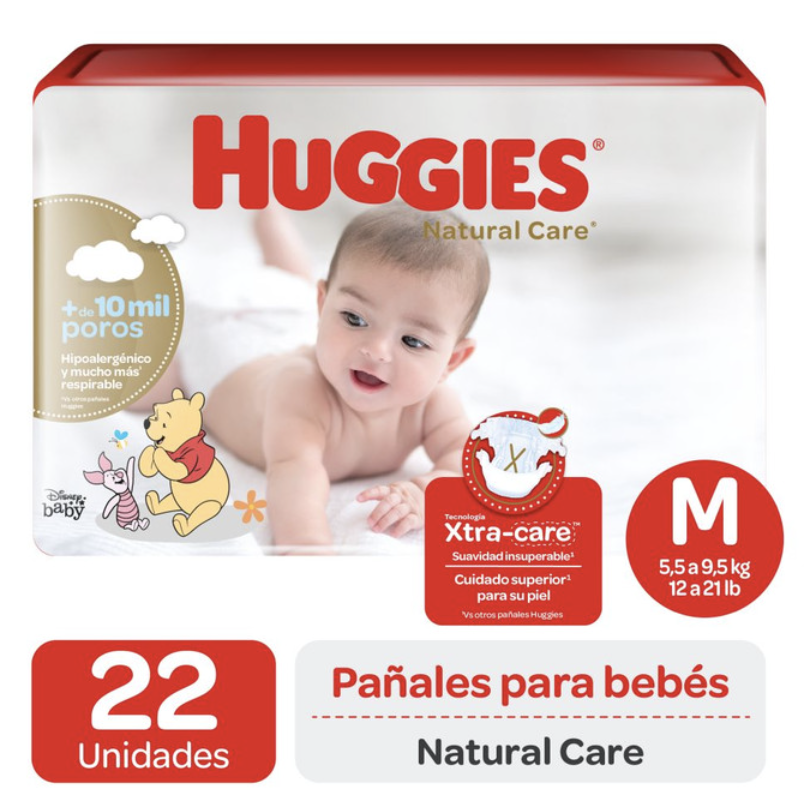 HUGGIES PAÑAL NATCARE M X 22 UND