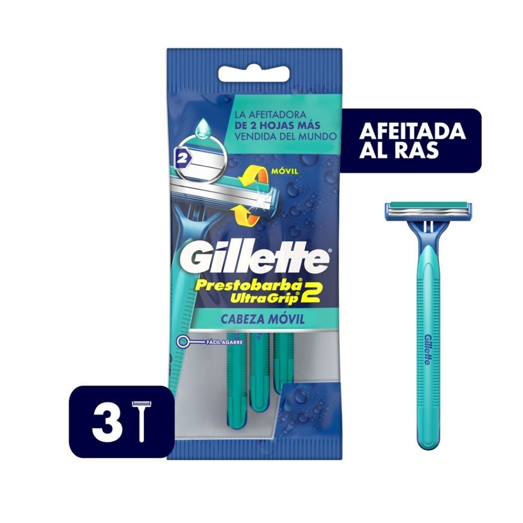 GILLETTE PRESTOB ULTRAGRIP 2H X 3