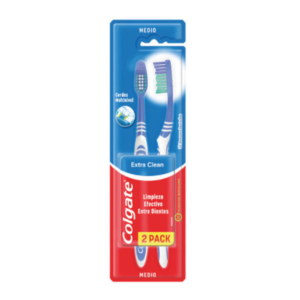 COLGATE CEPILLO DENTAL EXTRA CLEAN MED X 2 UND