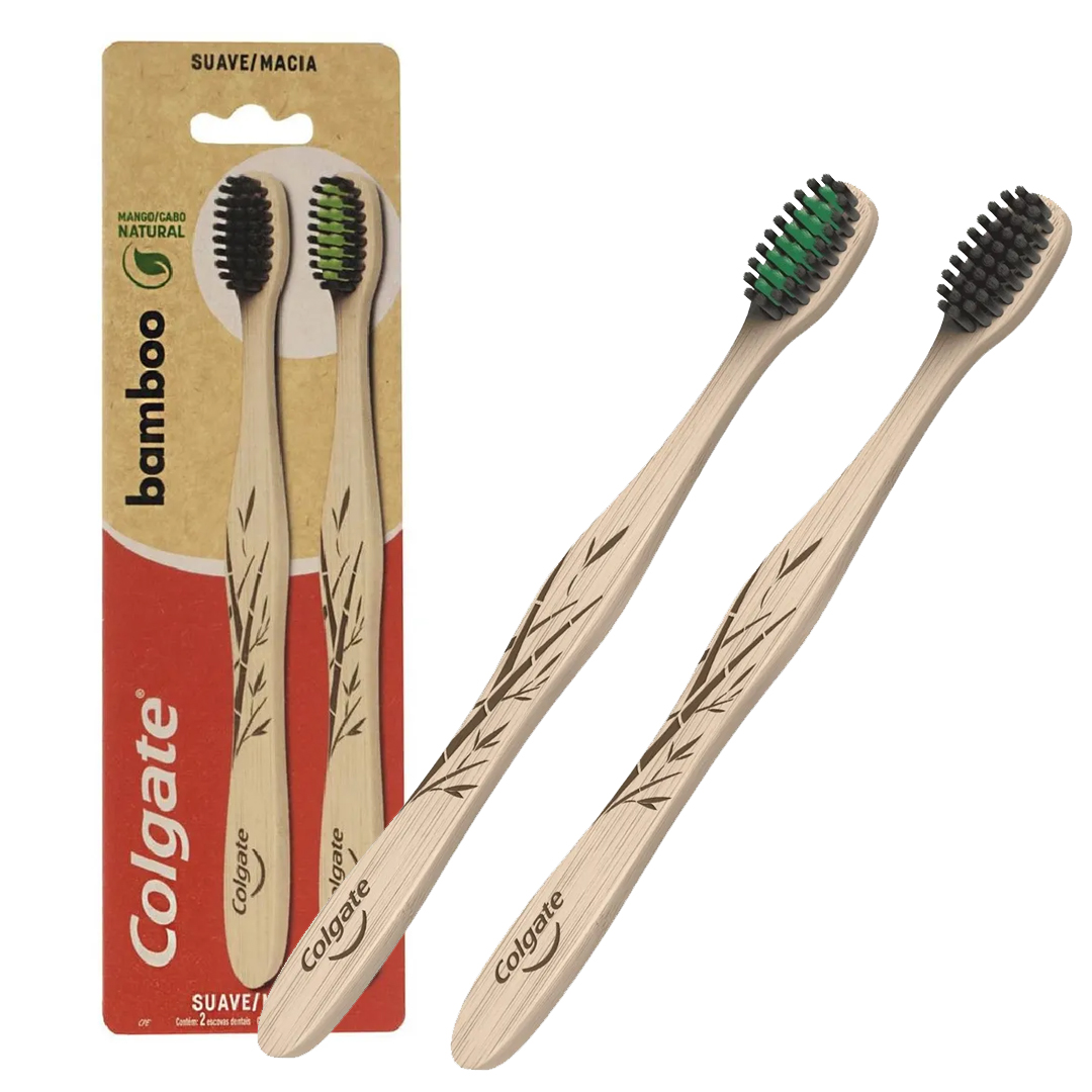 COLGATE CEPILLO DENTAL BAMBOO SUAVE X 2 UND