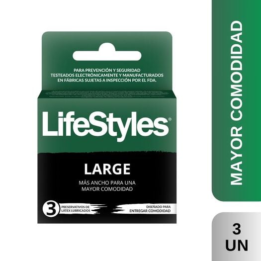 PRESERV LIFESTYLES LARGE X 3 (DM)