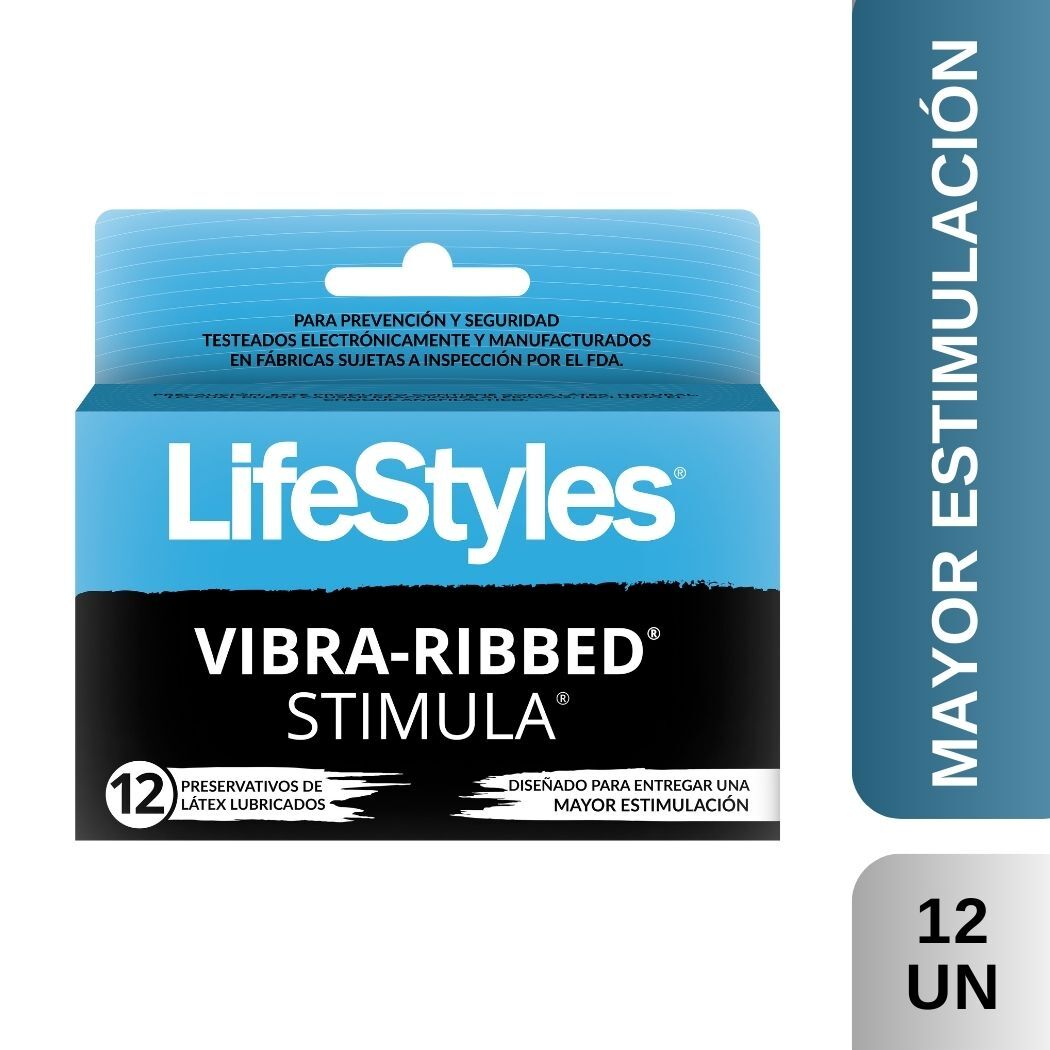 PRESERV LIFESTYLES VIBRA RIBBED STIMULA X 12 (DM)